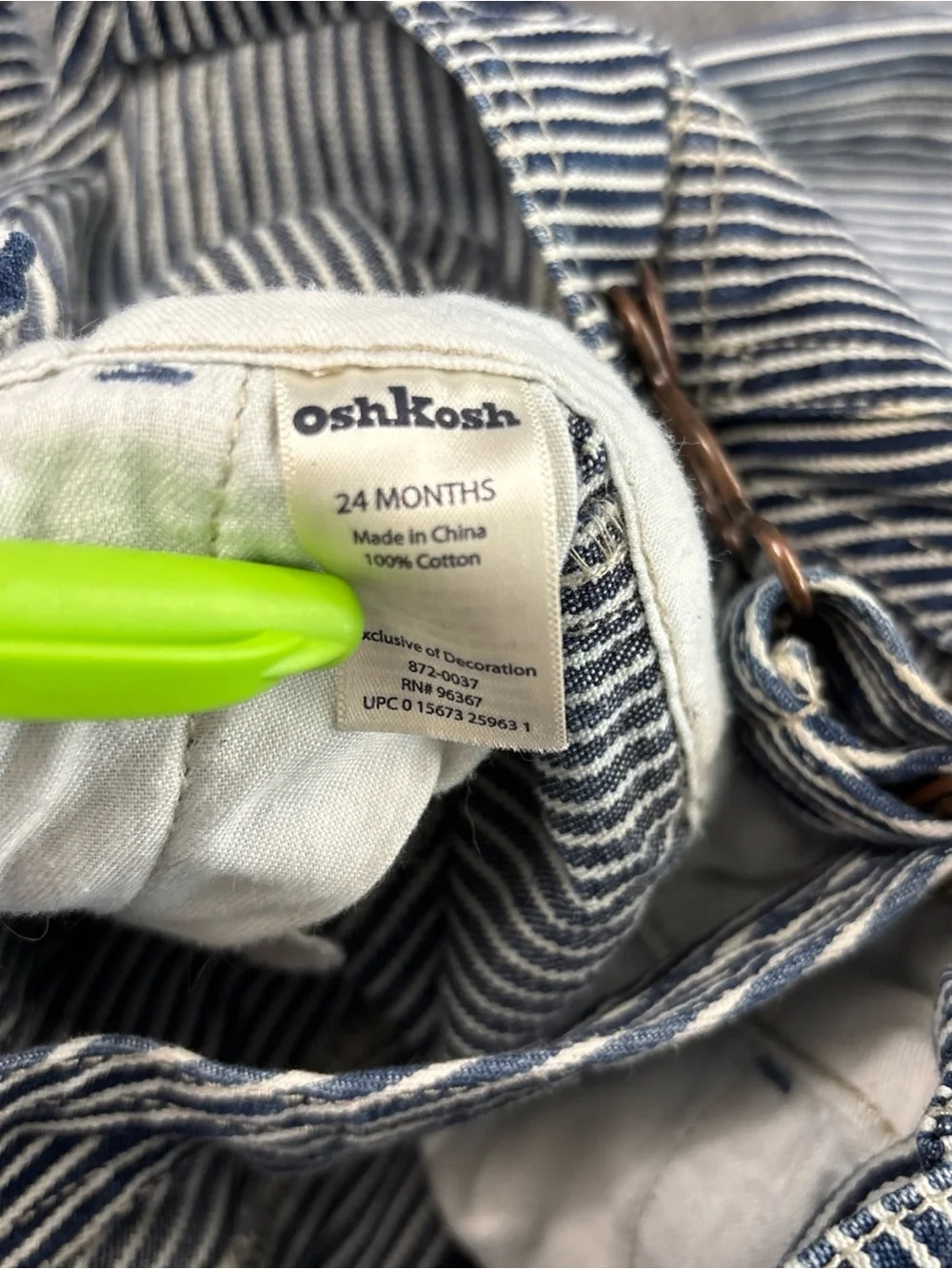 OshKosh B'gosh Navy and White Pinstripe Kids Overalls 24 months